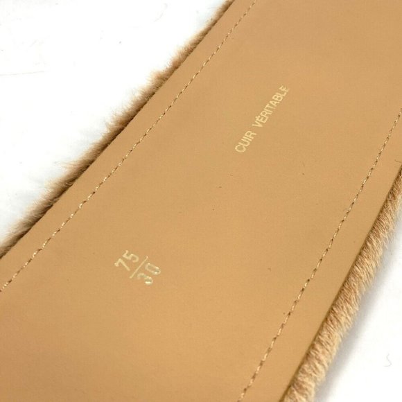 CHANEL CC CC Mark belt Leather / Pony-Hair Beige/RedBased - Picture 9 of 10